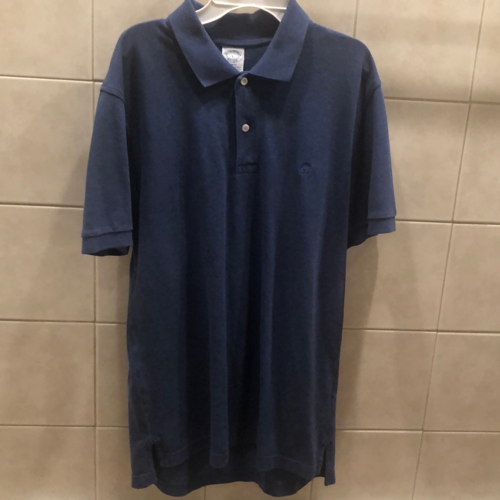 Brooks Brothers Polo Shirt Blue Slim Fit Large